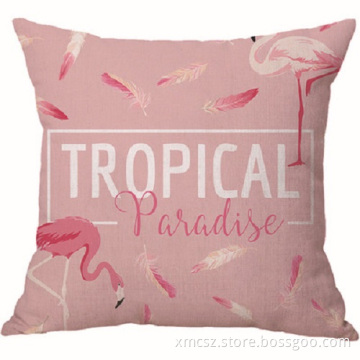 Custom Pink Flamingos Velvet Pillow Case Cushion Cover